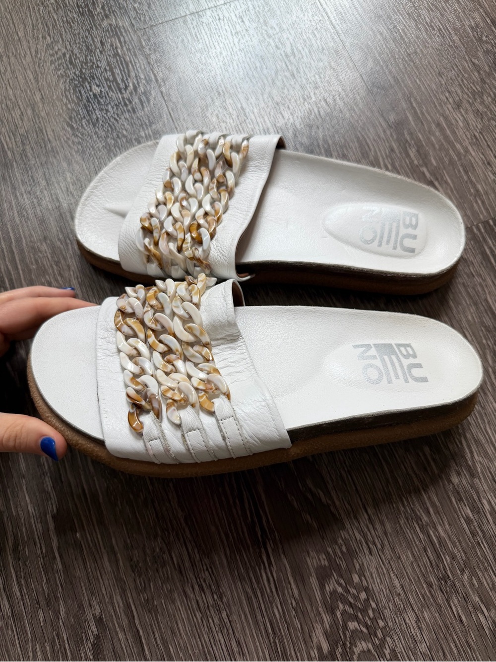 Free People Bueno Footwear Emilia White Chain Slide - Picture 10 of 12